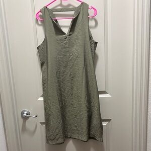 Banana Republic Khaki Green V-Neck Dress